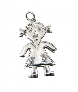 Child Pendant Whitegold 'Girl'
