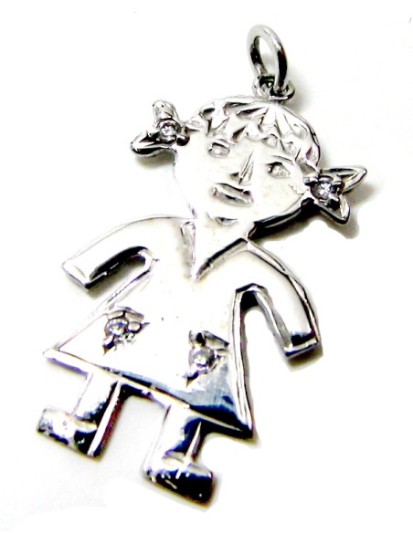 Child Pendant Whitegold 'Girl'