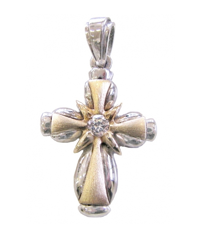 Cross Baptism gold K14 'Satine'