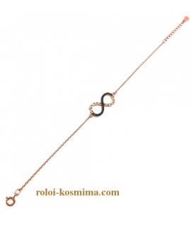 Βραχιόλι Ασημένιο "Άπειρο" Rosegold 2