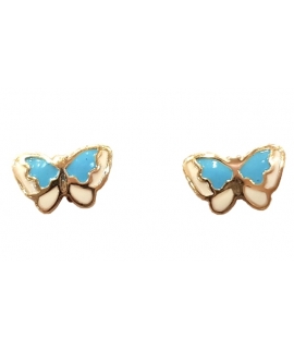 Earrings gold K9 "Turquoise Butterfly"
