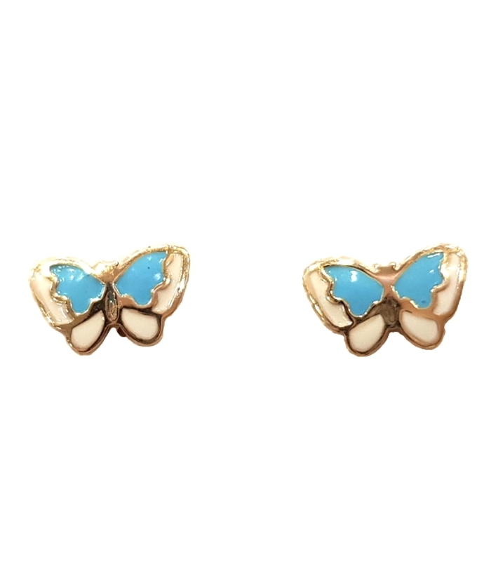 Earrings gold K9 "Turquoise Butterfly"