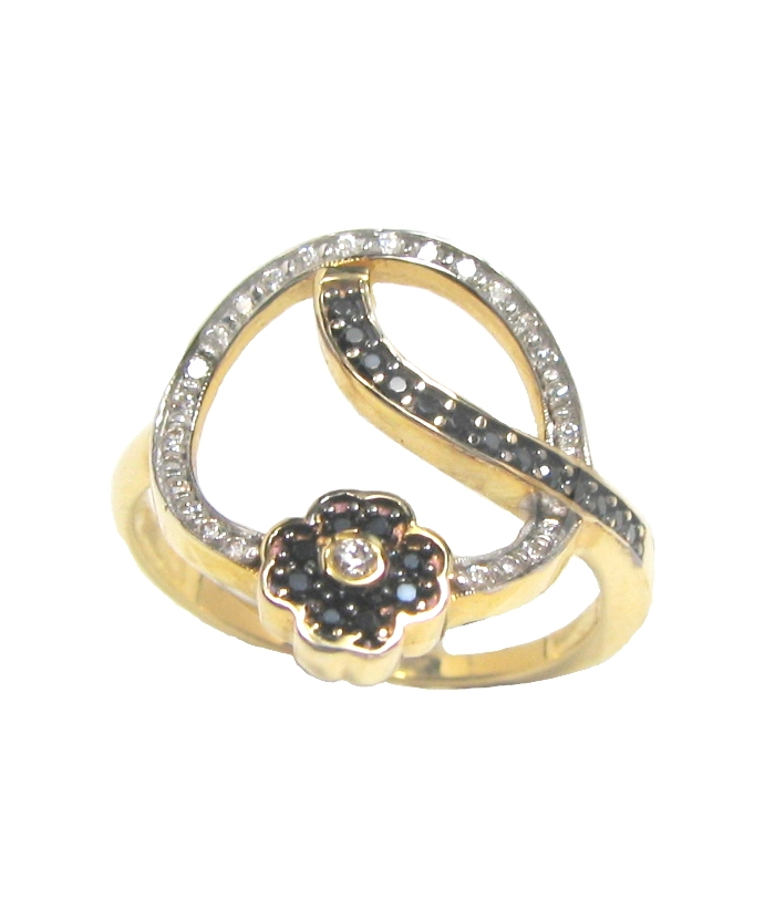Ring Gold K14 'flower'