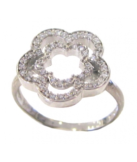 Ring white-Gold K14 'flower'