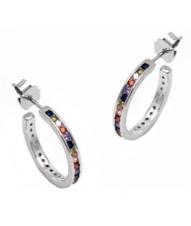 Earrings hoop Silver colorful