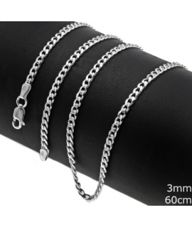 Bracelet Silver 925° Unisex gourmet 3mm 2