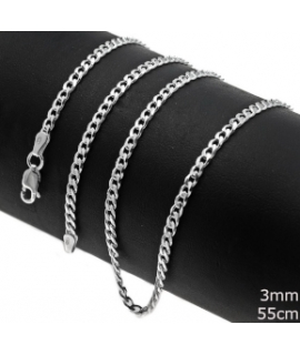 Bracelet Silver 925° Unisex gourmet 3mm 2