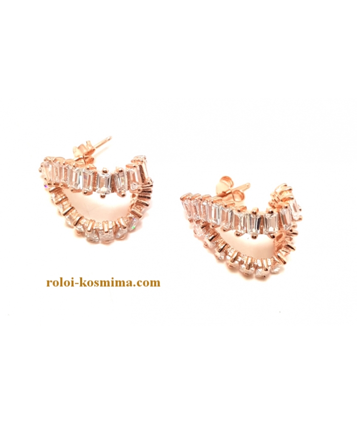 Earrings Silver Rosegold plated