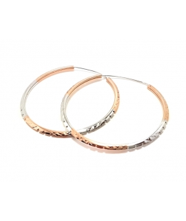 Earrings hoop Silver XL "Two colors"