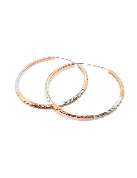 Earrings hoop Silver XL "Two colors"