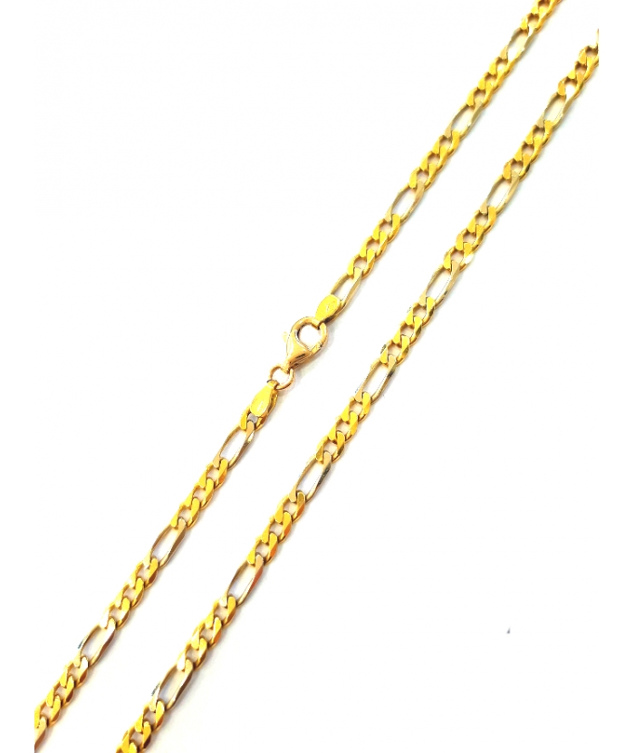 Αλυσίδα Λαιμού Χρυσή Κ14 Figaro Δίχρωμη 60cm