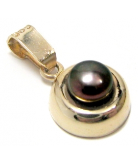 Pendant Gold Κ14 'Black Pearl'