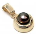 Pendant Gold Κ14 'Black Pearl'