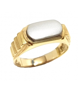 Ring Men's gold K14 with whitegold