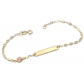 Child name Bracelet Gold Κ14 pink zircon