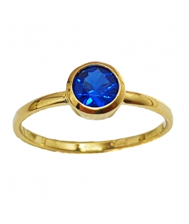 Ring gold K14 with Sapphire
