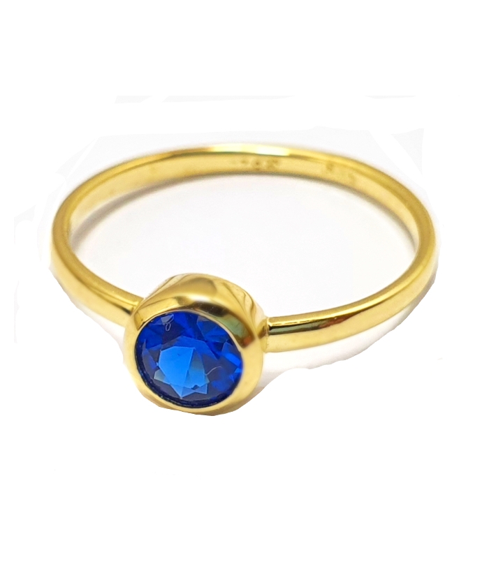 Ring gold K14 with Sapphire