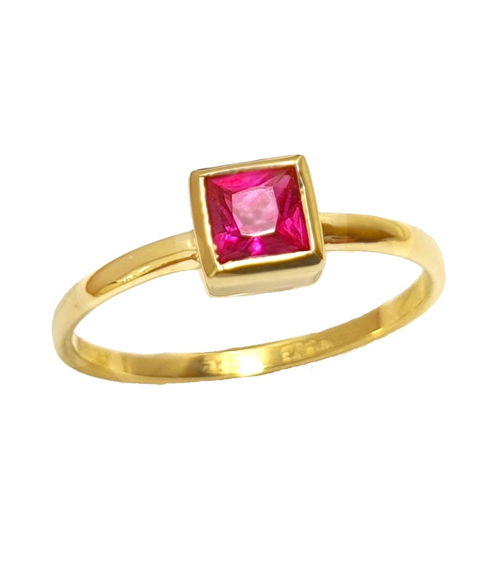 Ring gold K14 with Sapphire