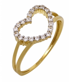 Ring gold K14 'Heart'