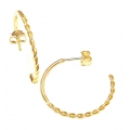 Earrings hoop gold K14 with crosses