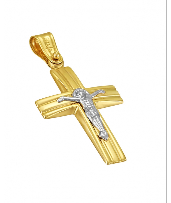 Cross Baptism gold K14 FILVA 25565