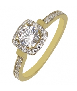 Ring gold K14 with zircon FILVA 21935