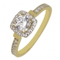 Ring gold K14 with zircon FILVA 21935