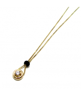 Necklace Gold K14 'one stone'