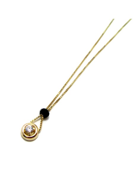 Necklace Gold K14 'one stone'