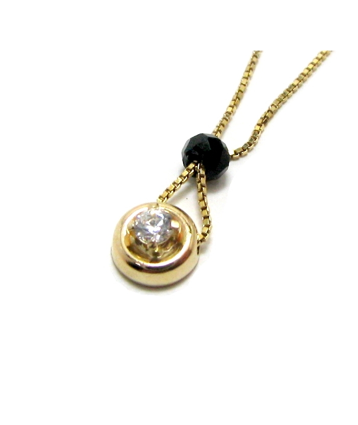 Necklace Gold K14 'one stone'