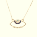 Necklace Silver 925° 'Eye' Goldplated
