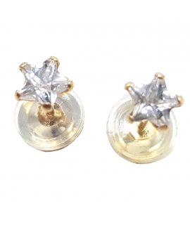 Earrings gold K14 "Zircon Star"