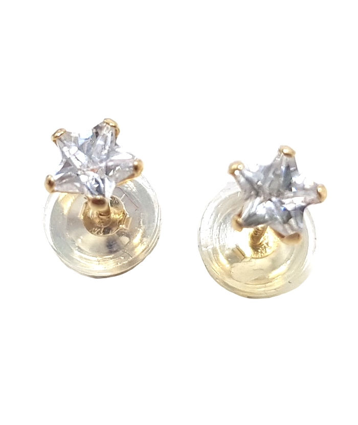 Earrings gold K14 "Zircon Star"