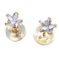Earrings gold K14 "Zircon Star"