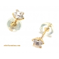 Earrings gold K14 "Zircon Star"