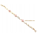 Bracelet gold Κ14 "Pink crosses"