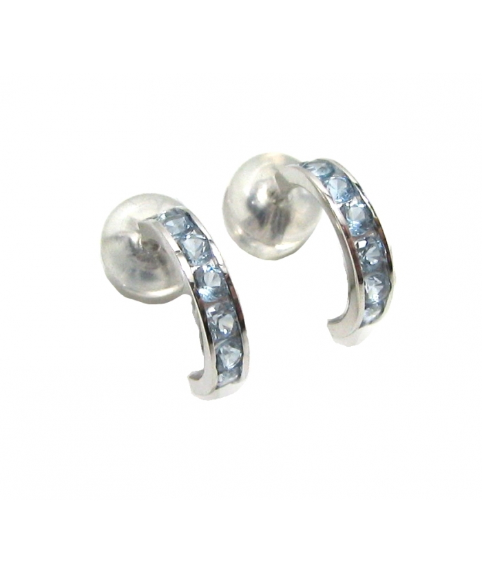 Earrings Pin whitegold K14