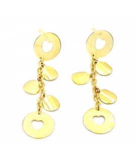 Earrings hanging Gold 'Hearts'
