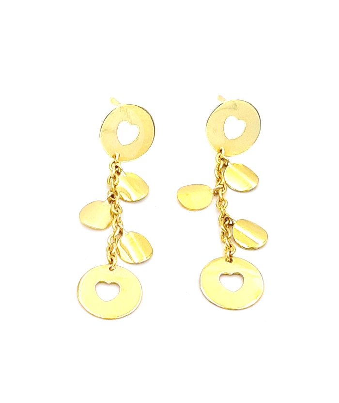 Earrings hanging Gold 'Hearts'