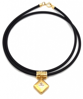 Necklace gold rubber 'Rhombus'