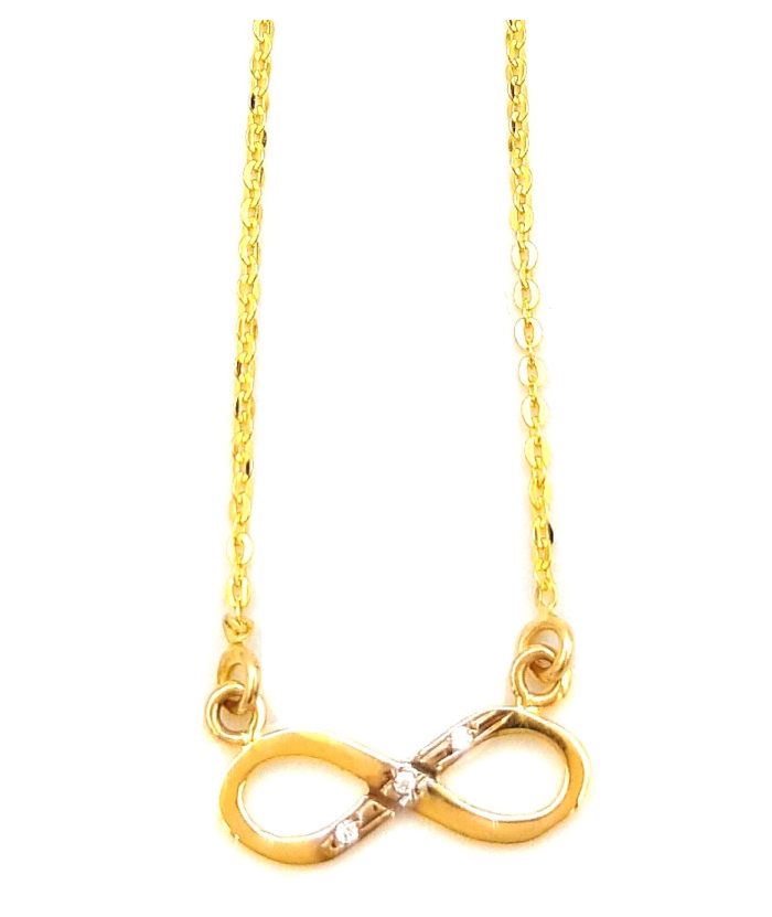 Necklace gold K14 'infinity'