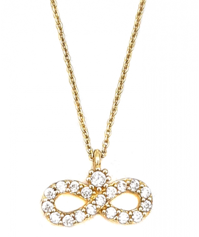 Necklace gold K14 'infinity'