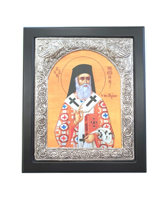 Silver icon 925° "Saint Nektarios" 23x28cm