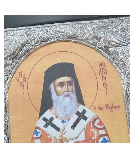 Silver icon 925° "Saint Nektarios" 23x28cm 2