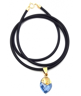 Necklace gold rubber 'Heart' 2
