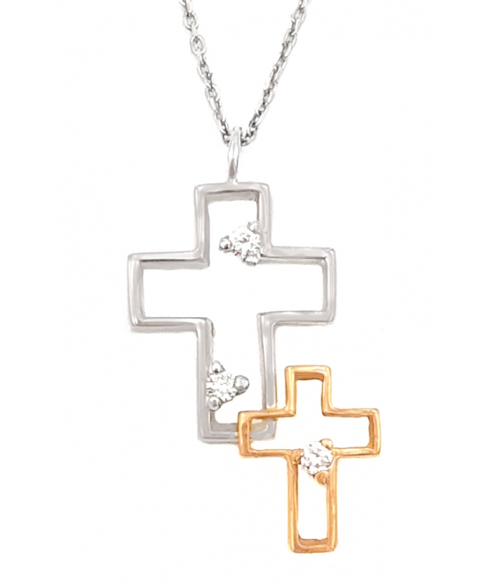 Necklace Whitegold K18 Three Diamonds