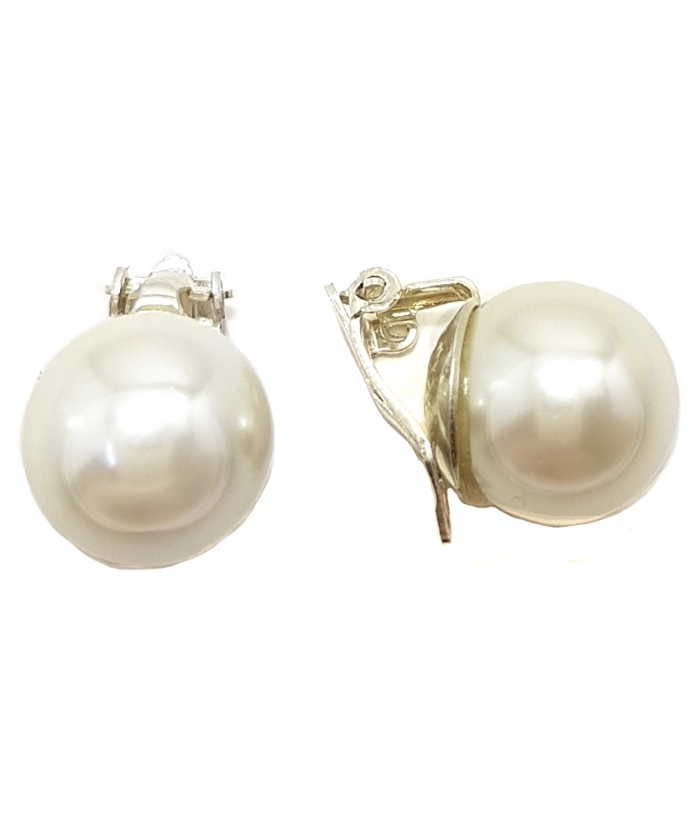 Earrings Silver Clips "Pearl 12mm"