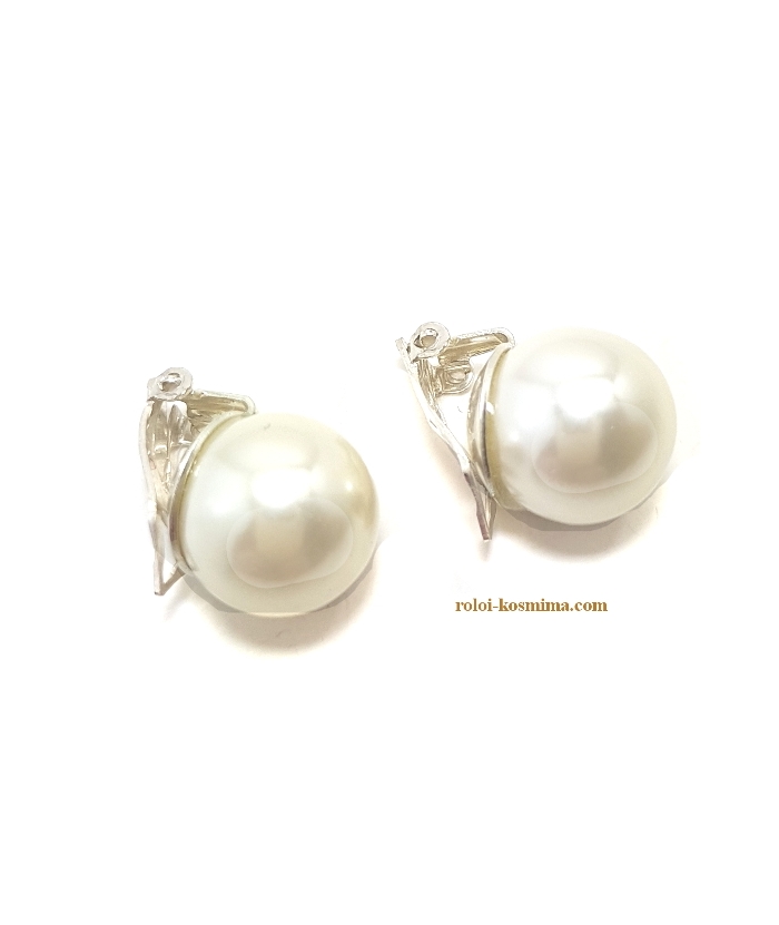 Earrings Silver Clips "Pearl 12mm"