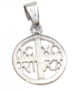 Παιδικό Φυλαχτό Λευκόχρυσο K14 "ICXP NIKA"