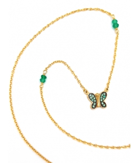 Necklace green butterfly